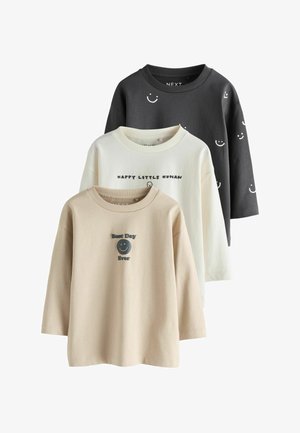 Next, REGULAR FIT - LONG SLEEVE GRAPHIC T-SHIRT 3 PACK . - Long sleeved top - monochrome smile face