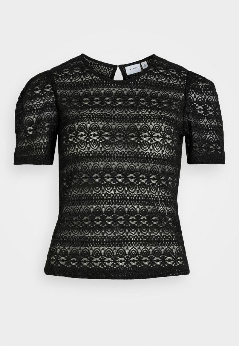 VILA - VICHIKKA PUFF O NECK - Blus - black, Förstora