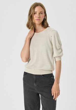 T-shirt print - whitecap gray with lurex