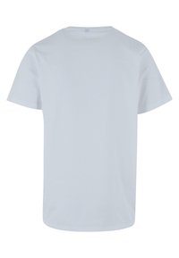 Short-sleeve t-shirt in light gray cotton, featuring a round neckline and a straight cut, with a smooth, even texture and no visible patterns.