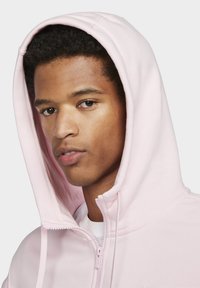 Nike Sportswear M CLUB HOODIE FZ BB - Camisola com fecho - pink foam/pink foam/(white)