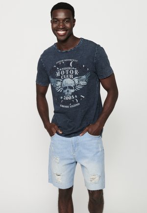 Koroshi SHORT SLEEVE  - T-Shirt print - indigo blue