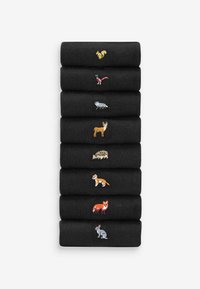 Next EMBROIDERED EIGHT PACK - Zoknik - black woodland animals