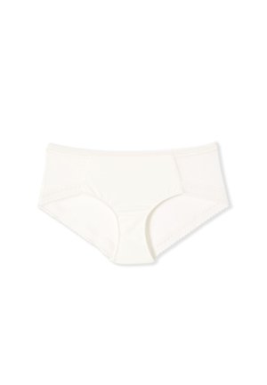 White women's cotton brief underwear with full coverage and elastic waistband, shown flat on a white background.
