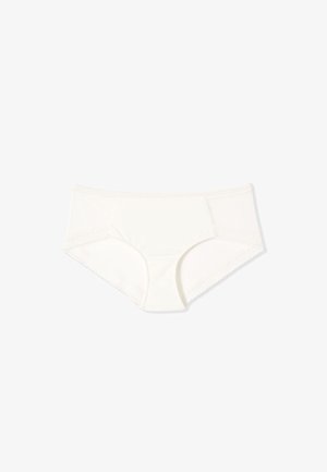 White women's cotton brief underwear with full coverage and elastic waistband, shown flat on a white background.