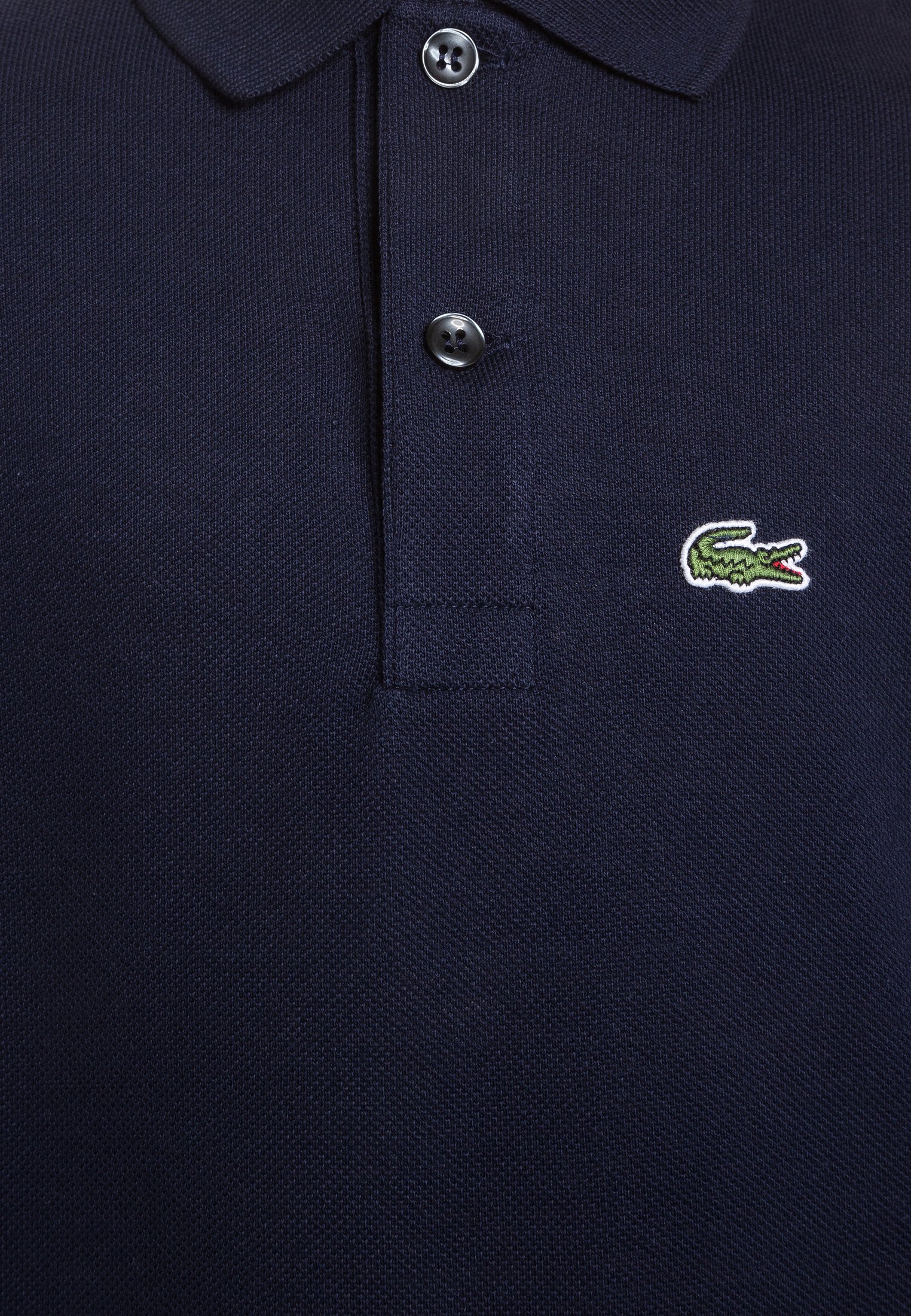 dark blue lacoste polo shirt