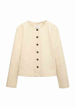 Marks & Spencer, COLLARLESS  - Overgangsjakke - pale yellow