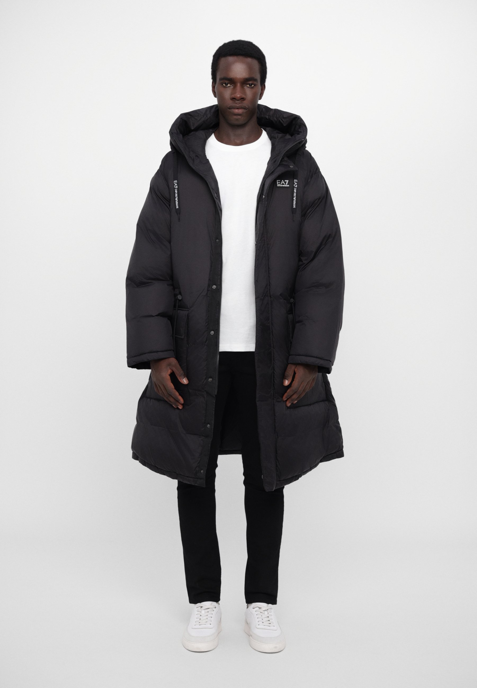 ジャケット・アウター special emporio Armani long coat EA7 Emporio Armani Winter coat - black - Zalando.co.uk
