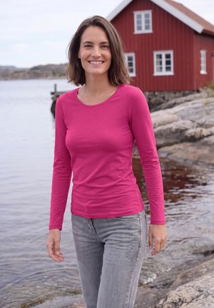Cecil, BASIC LONG-SLEEVE TOP WITH CREW NECK - T-shirt à manches longues - pink flash