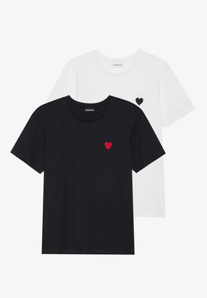 Even&Odd 2 PACK - Tricou cu imprimeu - white/black