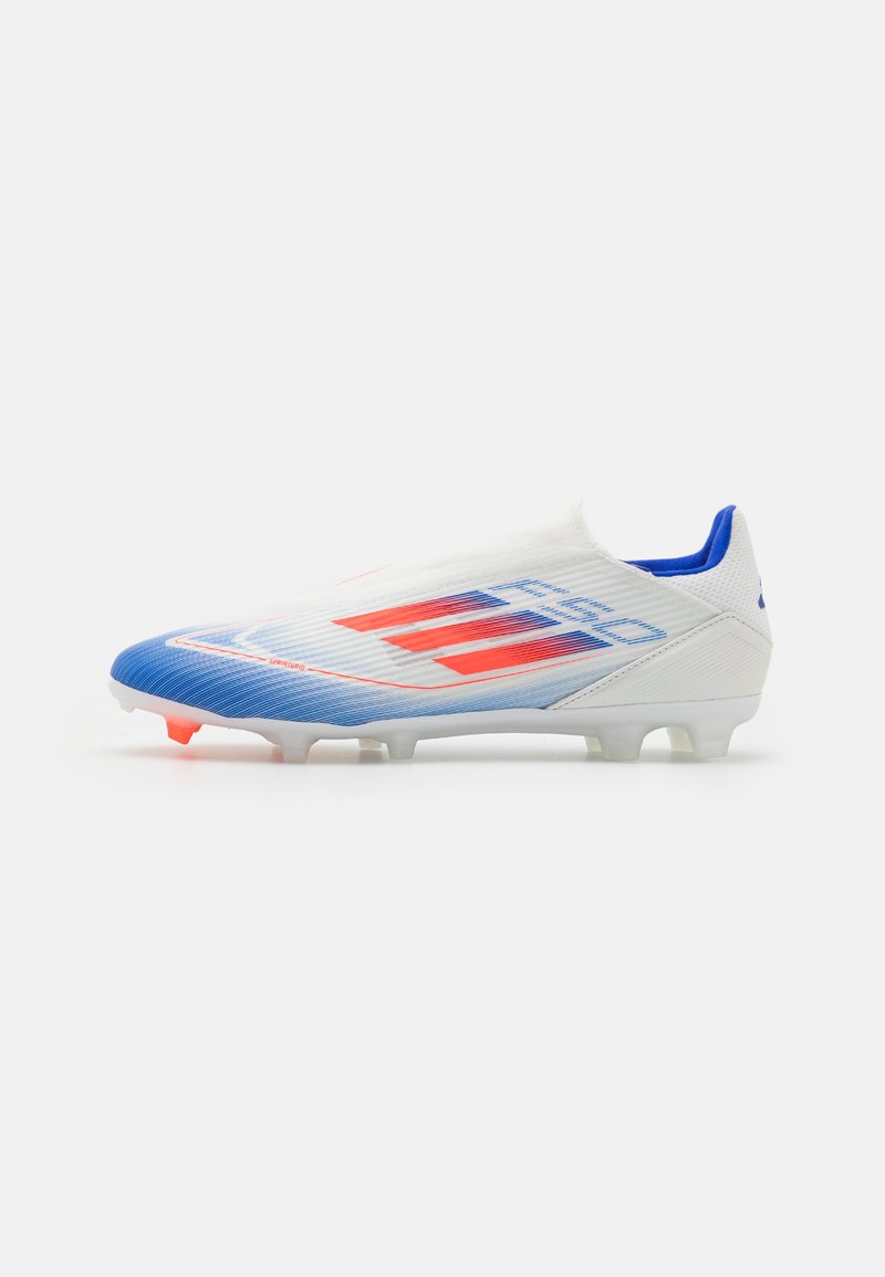 adidas Performance F50 LEAGUE LACELESS FIRM/MULTI-GROUND - Botines de fútbol para terreno firme - footwear white/solar red/lucid blue