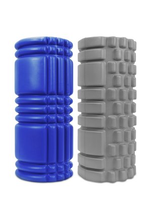 2 X FASZIENROLLE - SPORTROLLE MASSAGEROLLER - Fitness / Yoga - blau grau