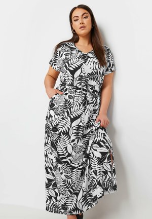 Yours Clothing TROPICAL PRINT - Vestido largo - black