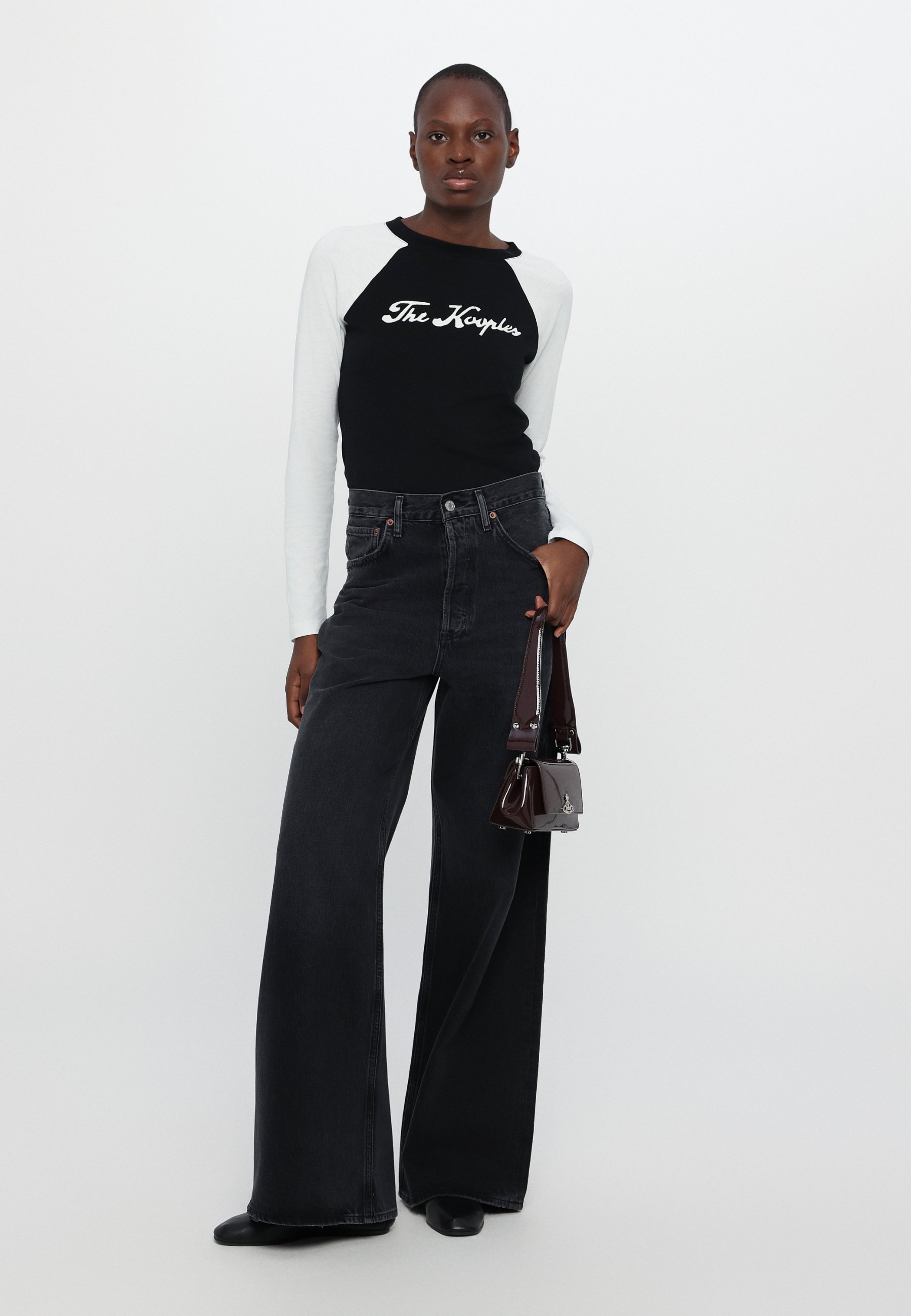 Agolde DAME - Wide Leg - hitch/black denim - Zalando.co.uk