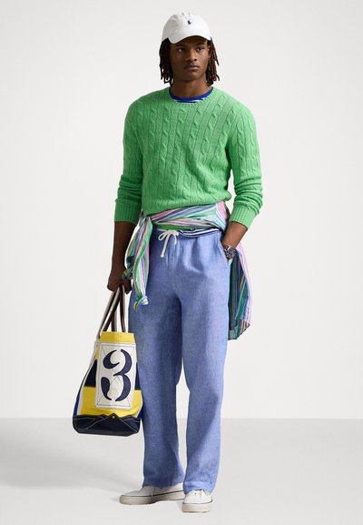 Polo Ralph Lauren POLO PREPSTER CHAMBRAY EASY PANT - Vászonnadrágok - blue/white