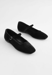 Next WIDE FIT FOREVER COMFORT SQUARE TOE MARY JANE - Baletkurpes ar siksniņu ap potīti - black chrome