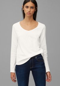 Marc O'Polo DENIM - LONGSLEEVE V-NECK - Longsleeve - scandinavian white Miniatuurafbeelding 1