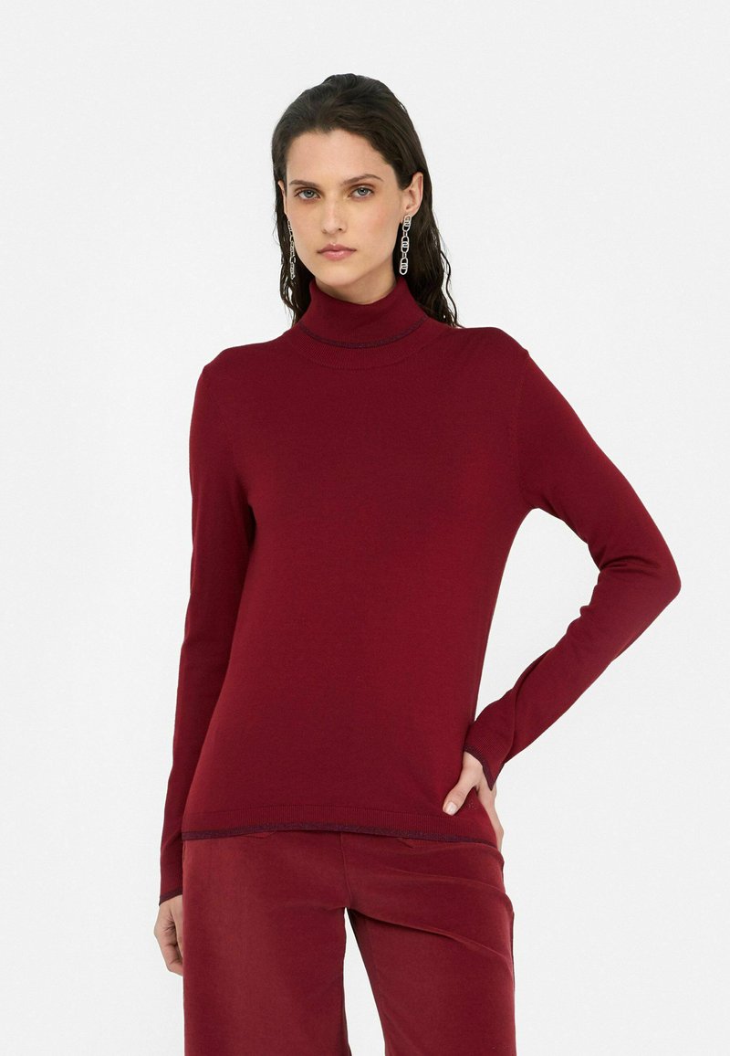 LIU JO POLO-NECK WITH DETAILS - Strickpullover - red