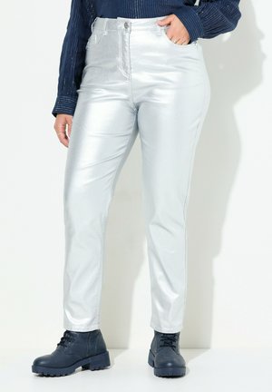 METALLIC STRETCH FIT - Slim fit -farkut - silver