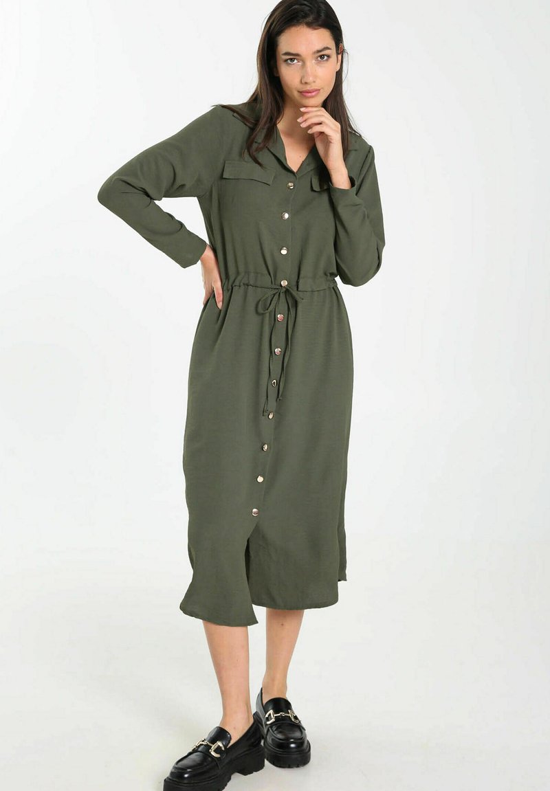 Damen Freizeitkleider | Cassis Blusenkleid khaki - SY46963 Damen Freizeitkleider | Cassis Blusenkleid khaki - SY46963
