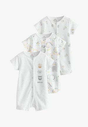 REGULAR FIT ROMPERS 3 PACK - Kombinezonas - white safari animal embroidered