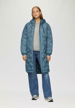 QS MIT PRÄGEMUSTER - Winter coat - blassblau