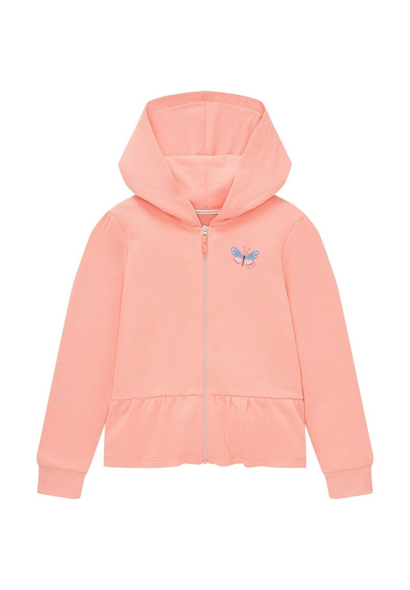 TOM TAILOR Mädchen Sweatjacke Cropped - Bio Baumwolle Mit Herz-Stickerei