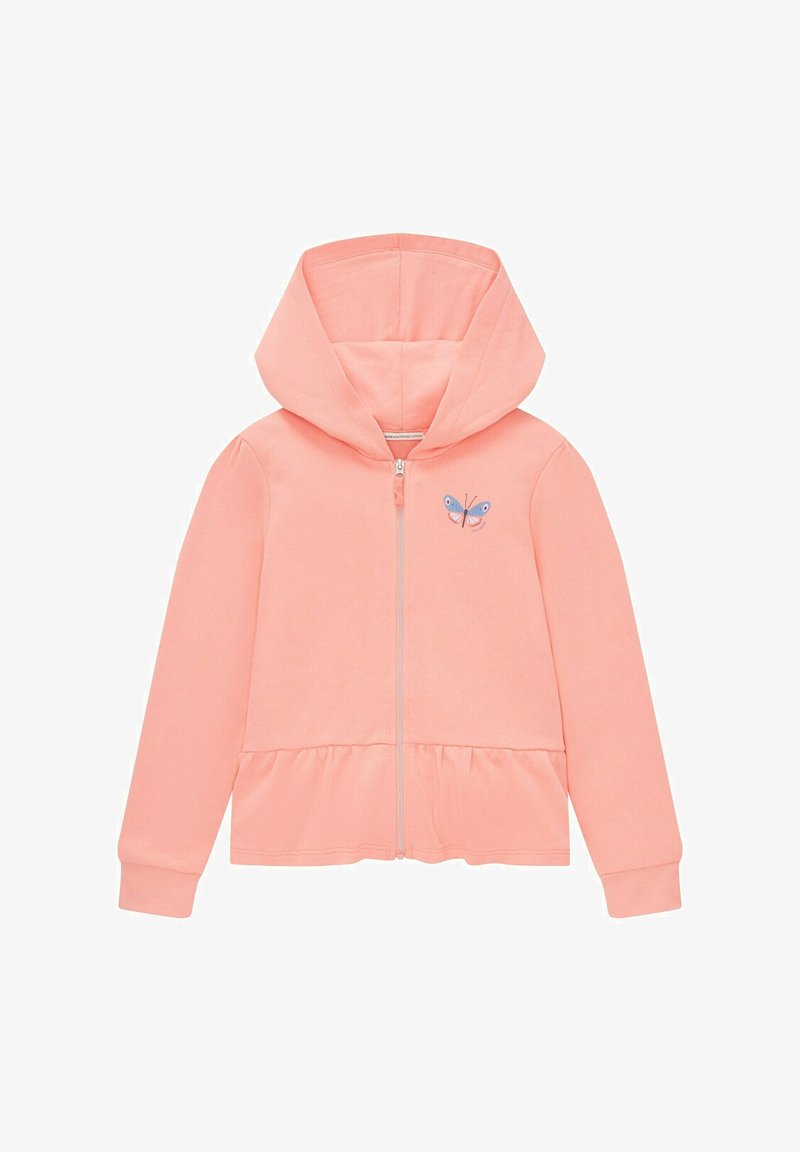 TOM TAILOR Mädchen Sweatjacke - Cropped Hoodie Mit Herz-Stickerei