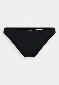 Svart bikini-bunn laget av elastisk stoff, med et klassisk design og lavt liv samt minimal dekning. Diskret logodetalj.