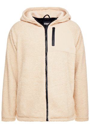 Urban Classics HOODED ZIP JACKET - Flisinė striukė - darksand