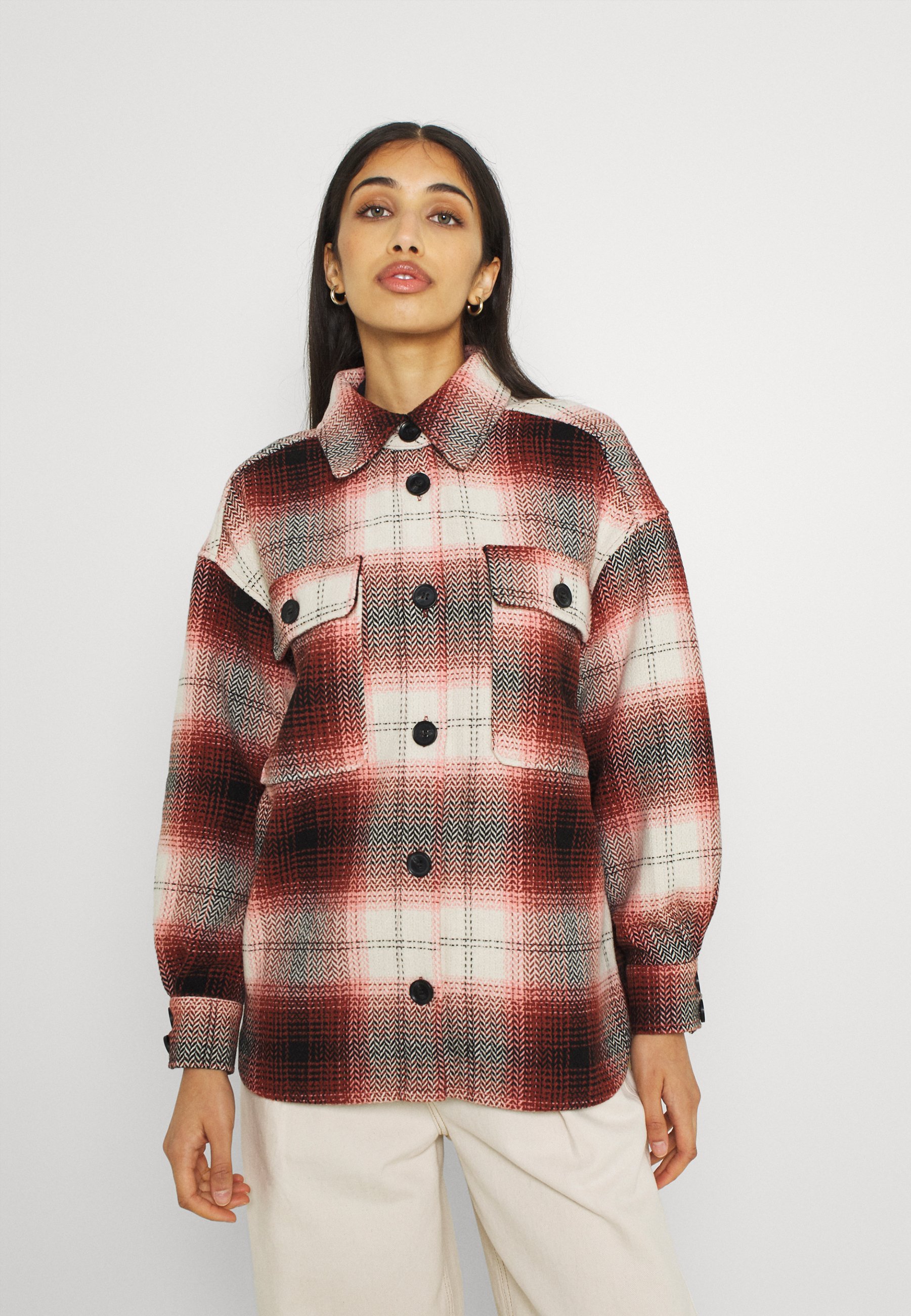 checkered shirt with jacket