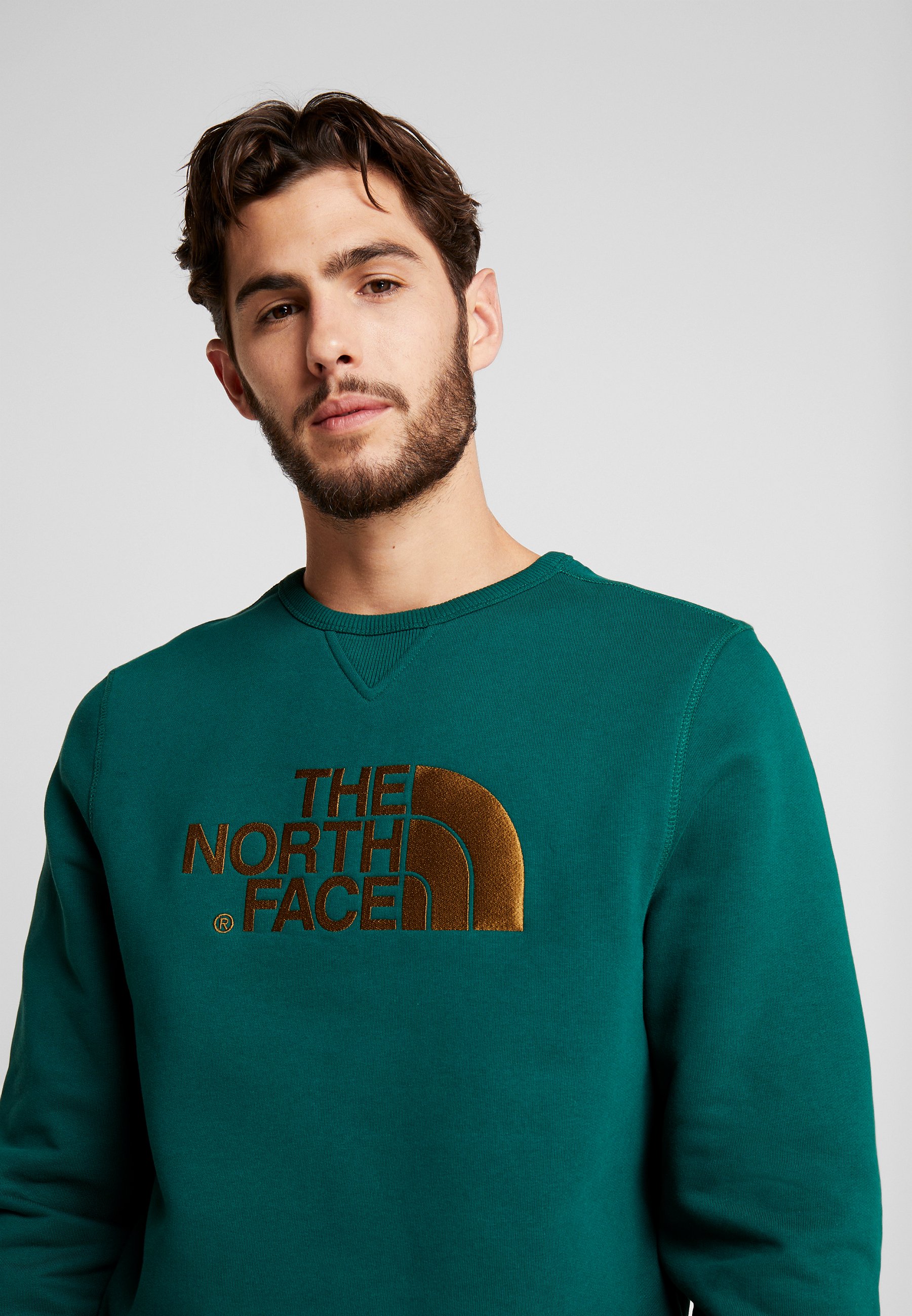 the north face tipped logo crew sweatshirt