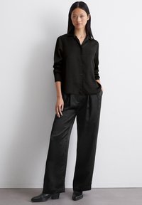 Marc O'Polo BLOUSE BOXY SHAPE COLLAR LONGSLEEVE SOLID - Hemdbluse - black