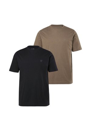 DOPPELPACK RUNDHALS BEQUEME PASSFORM - T-paita - khaki brown