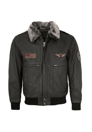 Leather jacket - schwarz