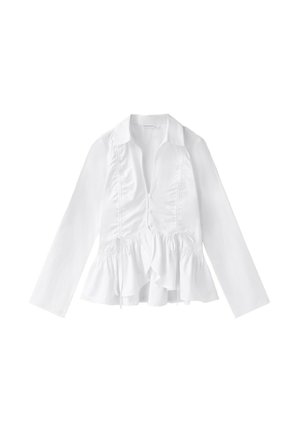 Stradivarius, GATHERED POPLIN SHIRT - Chemisier - white