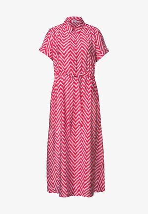 Street One, MIDI-KLEID MIT ZICK-ZACK-MUSTER - Robe chemise - salsa red