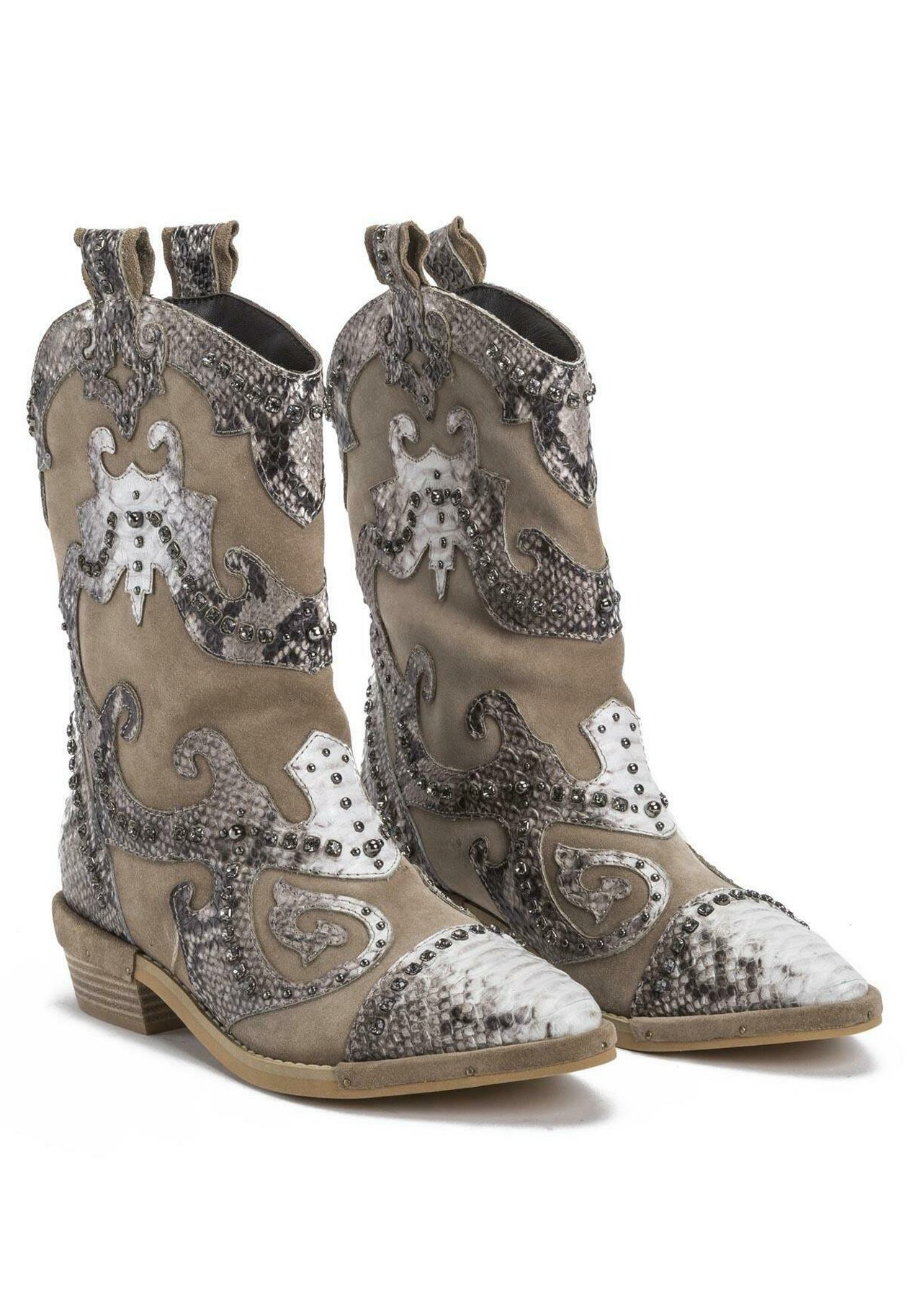 pewter ankle boots