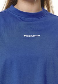 Pegador ARENDAL LOGO HEAVY OVERSIZED TEE - Marškinėliai su spaudiniu - washed true blue/white
