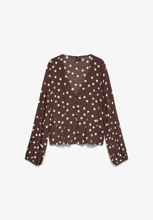 Vero Moda, BLOUSE VMELISA TOP - Camicetta - chocolate martini