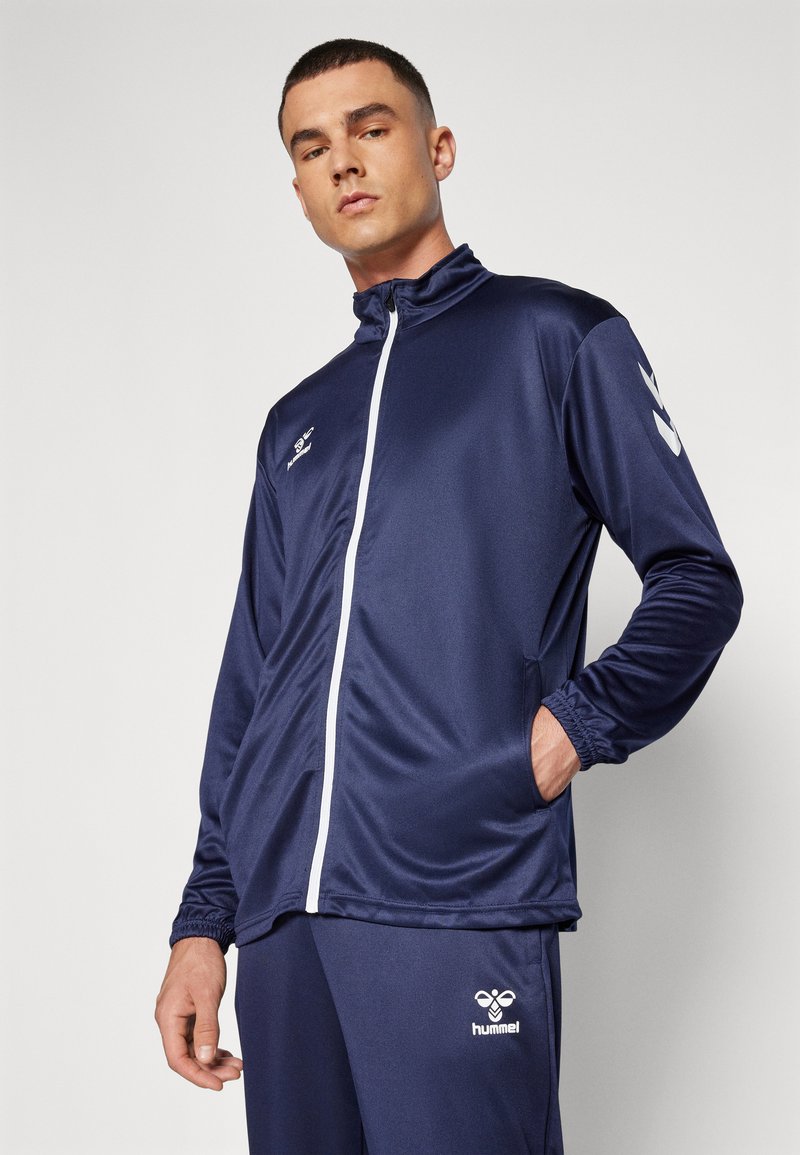 Giacca Hummel Uomo In Tessuto Court - Sportiva Con Zip E Fodera A Rete, Colletto A Coste