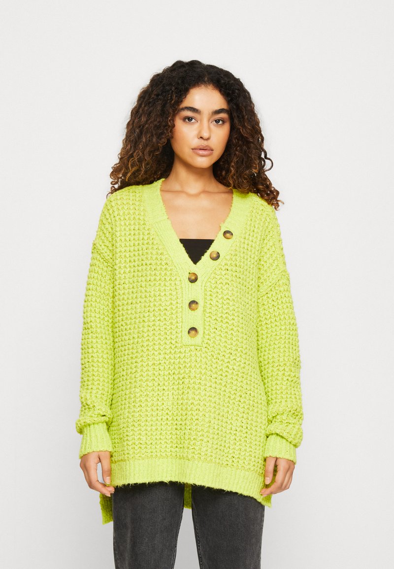 Free People WHISTLE THERMAL HENELY Jumper acid lime combo/green