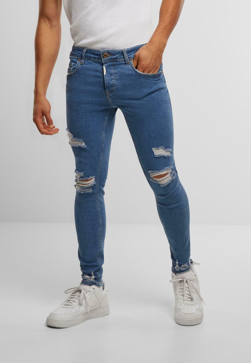 2Y Studios CROPPED SKINNY FIT - Blugi skinny fit - blue