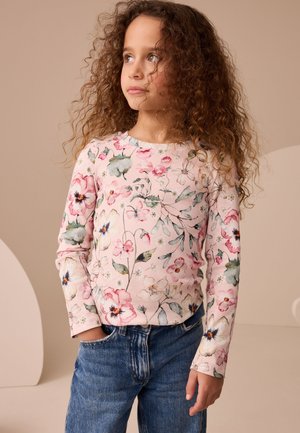 Next, RIBBED LONG SLEEVE TOP STANDARD - Langærmet T-shirt - light pink floral