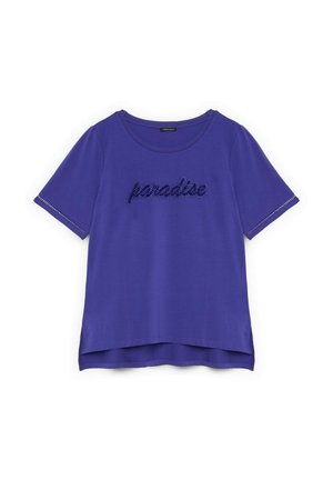 Fiorella Rubino, T-SHIRT CON SCRITTA IN PAILLETTES - T-shirt print - bluette
