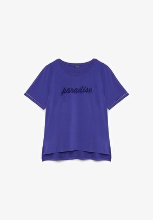 Fiorella Rubino, T-SHIRT CON SCRITTA IN PAILLETTES - T-shirts print - bluette