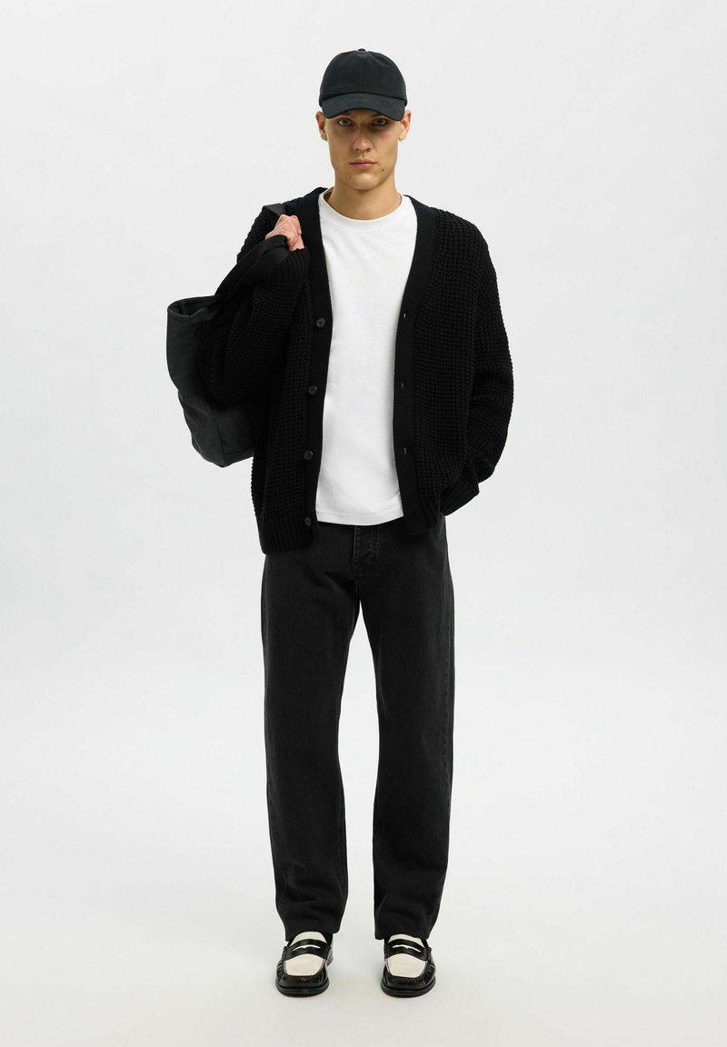 Cardigan Merinos Flavio Noir Capel Grande Taille homme grande taille