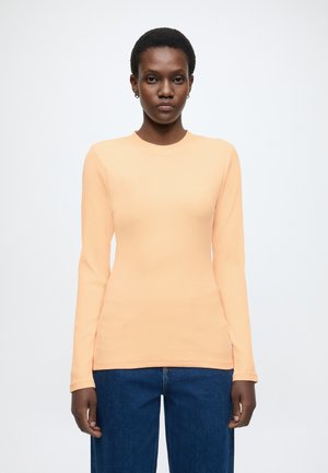 T-SHIRT, LSL, CREWNECK, RIB, SLIM FIT - Pitkähihainen paita - bleached apricot