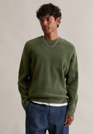 Marc O'Polo DENIM LONGSLEEVE ROUND NECK - Jumper - swamp green
