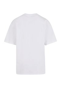 White short-sleeve t-shirt made of cotton, featuring a crew neck and a straight cut. No patterns or graphics visible on the back.